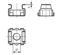 TOOLCRAFT 521823 Écrou à cage M5 acier 10 pc(s)