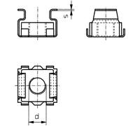 TOOLCRAFT 521847 Écrou à cage M6 acier 10 pc(s)