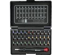TOOLCRAFT 809204 Jeu d'embouts 31 pièces vis à fente, cruciforme Phillips, vis Pozidriv, 6 pans inté