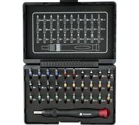 TOOLCRAFT 809204 Jeu dembouts 31 pièces vis à fente, cruciforme Phillips, vis Pozidriv, 6 pans intérieurs, TORX® intérieur