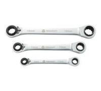 TOOLCRAFT 819162 Jeu de clés à cliquet annulaires doubles 3 pièces Ouverture de clé (métrique) 8 - 19 mm