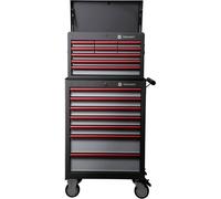 TOOLCRAFT 888574 Ensemble chariot Toolcraft 307 + caisse à outils Toolcraft 309 Dimensions:(l x H x P) 681 x 1434 x 459 mm Chariot à outils : 5 tiroirs dune