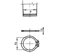 TOOLCRAFT 9 D471 194748 Circlip Ø intérieur: 8.4 mm DIN 471 Acier à ressort 100 pc(s)