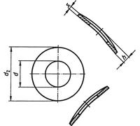 TOOLCRAFT A4 D137-A2 194667 Rondelle élastique Ø intérieur: 4.3 mm M4 DIN 137 acier inoxydable A2 10