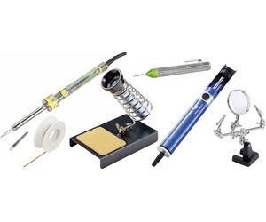 TOOLCRAFT Adjustable Starter Set Set de soudure 230 V 60 W forme de crayon +200 - +450 °C avec étain à souder, avec panne à