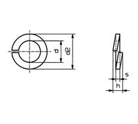 TOOLCRAFT B2 D127-A2K 194685 Rondelle Grower Ø intérieur: 2.1 mm M2 DIN 127 Acier à ressort A2 100 pc(s)