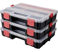 TOOLCRAFT Boîte de rangement (L x l x H) 285 x 225 x 60 mm Nombre de compartiments: 21 séparations variables Contenu 3 pc(s)