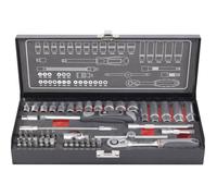 Toolcraft Jeu de douilles métriques 826386 45 pièces 1/4" (6,3 mm)