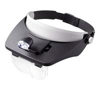 TOOLCRAFT Loupe de tête avec LED I Outil grossissant I Loupe de précision I Lunettes loupe I Lentille résistante aux rayures I Éclairage précis I Noir I 111 g I Outil de précision