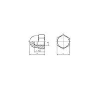 Toolcraft - M4 D1587-stahl:a2k 194787 écrou Borgne Hexagonal M4 Din 1587 Acier Galvanisé 10 Pc(s) S59834