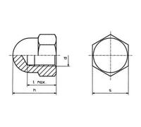 Toolcraft M5 D1587-poly 194792 écrou Borgne Hexagonal M5 Plastique 10 Pc(s) S59457