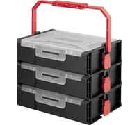 TOOLCRAFT Mallette de rangement (L x l x H) 230 x 185 x 70 mm Nombre de compartiments: 9 Contenu 3 pc(s)