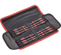 TOOLCRAFT pour l'électronique et la mécanique de précision Jeu de tournevis 12 pièces vis à fente, cruciforme Phillips, TORX