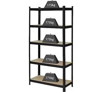 Rayonnage lourd TOOLCRAFT KCT20CP 175 kg (l x H x P) 900 x 1800 x 400 mm métal, Fibres dures anthracite/noir panneau du