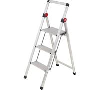 TOOLCRAFT TO-10104639 Alliage daluminium Escabeau double pliable, montage sans outils argent EN 14183 3.9 kg