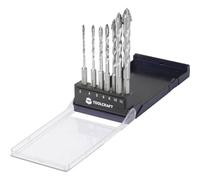 TOOLCRAFT TO-10312161 Jeu de forets en acier dur 3 mm, 4 mm, 5 mm, 6 mm, 8 mm, 10 mm, 12 mm, longueur totale 155 mm trempé
