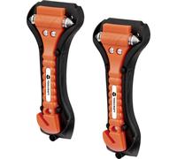 TOOLCRAFT TO-10362528 Marteau de secours brise-vitre, avec support, coupe-ceinture pour adultes, pour bus, pour camping-cars