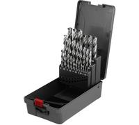 TOOLCRAFT TO-10926867 HSS-G Jeu de forets pour le métal 25 pièces Longueur totale 195 mm trempé DIN 338 tige cylindrique 1 set