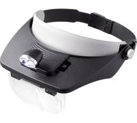 TOOLCRAFT TO-5137803 Loupe frontale avec éclairage LED Grossissement: 1.2 x, 1.8 x, 2.5 x, 3.5 x Lentille: (L x l) 102 mm x 57 mm noir