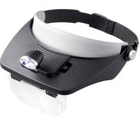 TOOLCRAFT TO-5137803 Loupe frontale avec éclairage LED Grossissement: 1.2 x, 1.8 x, 2.5 x, 3.5 x Lentille: (L x l) 102 mm x 57 mm