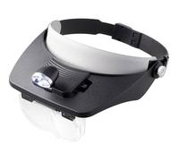 TOOLCRAFT Loupe de tête avec LED I Outil grossissant I Loupe de précision I Lunettes loupe I Lentille résistante aux rayures I Éclairage précis I Noir I 111 g I Outil de précision