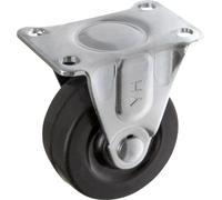 TOOLCRAFT TO-5137890 Roulette fixe en caoutchouc 50 mm avec plaque de fixation Capacité de charge (max.): 50 kg