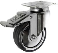TOOLCRAFT TO-5137914 Roulette pivotante en caoutchouc 80 mm, avec plaque de fixation Capacité de cha