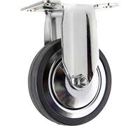 TOOLCRAFT TO-5137932 Roulette fixe caoutchouc 100 mm avec plaque de fixation