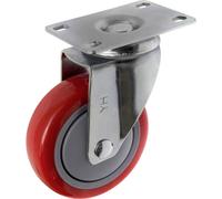 TOOLCRAFT TO-5137953 Roulette PU 100 mm avec plaque de fixation Capacité de charge (max.): 125 kg