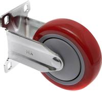 TOOLCRAFT TO-5137959 Roulette fixe PU 100 mm avec plaque de fixation Capacité de charge (max.): 125 kg