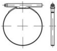 TOOLCRAFT TO-5395056 Collier de serrage DIN 3017 acier (W1), forme C1, galvanisé, avec des colliers de serrage de boulons, monobloc, dimensions : 43- 47/20 20