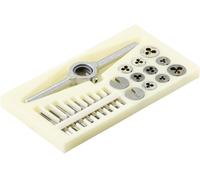 TOOLCRAFT TO-7106694 Set de tarauds à une coupe 30 pièces HSS M1, M1.1, M1.2, M1.4, M1.6, M1.8, M2, M2,2, M2.5