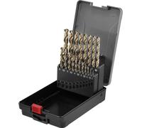 TOOLCRAFT TO-9913155 HSSE-Co 5 Jeu de forets pour le métal 19 pièces 1.0 - 10.0 mm tige cylindrique 1 set