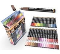36 marqueurs de peinture acrylique extra fins de 0,7 mm et des stylos de peinture en terre naturelle pour la peinture rupestre, la toile, le verre, le bois, la céramique, le tissu. Non toxique