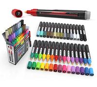 TOOLI-ART Lot de 30 marqueurs acryliques à pointe moyenne de 3 mm pour pierres, verre, plastique, métal, céramique, etc. Non toxiques, séchage rapide.