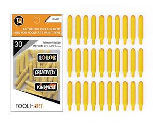 TOOLI-ART Lot de 30 pointes de rechange pour marqueurs acryliques à pointe extra moyenne en fibre de polyester faciles à remplacer.