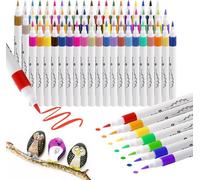 Tooli Art Lot de 63 stylos de peinture acrylique pour pierre, stylos acryliques imperméables, marqueurs colorés à base d'eau