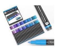 marqueur acrylique Ensemble de 22 marqueurs assortis de la série Pro Color, pointe extra fine de 0,7 mm pour la peinture rupestre, le verre, les tasses, le bois, la toile, non toxique(bleu)
