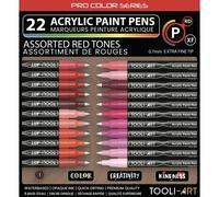Tooli Marqueur Acrylique Set Rouge 22 Couleurs Ef 07mm