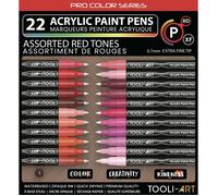 TOOLI Marqueur Acrylique Set Rouge 22 couleurs EF 07mm