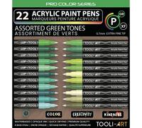 Tooli Marqueur Acrylique Set Vert 22 Couleurs Ef 07mm