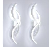 Toolight 2 Pièces Applique Murale Intérieur LED, 15W 1687LM Lampe Murale Créativité Design, Luminaire Mural Chambre Moderne en Aluminium pour Couloir Salon Escalier, 6500K Lumière Froide, Blanc, 41CM