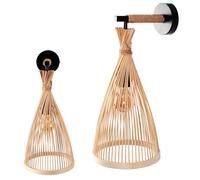 tooLight Applique murale BOHO APP1340-1W lampes murales en métal, bois de bambou, chaîne de jute