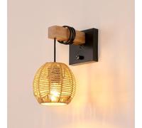 Toolight Applique Murale Vintage Bois Rotin E27 Salon Chambre