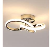 Toolight Comely Plafonnier LED Moderne, Luminaire Plafonnier LED 22W 2475LM Luminaire, Lustre pour Couloir Cuisine Chambre Salle à Manger Balcon, Blanc Chaud 3000K, Argent, Dia 25cm