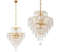 tooLight Lampe à Suspension 312358 Lustre Plafonnier Éclairage de Plafond en verre, métal pour Salon Chambre Cuisine Couloir (or)