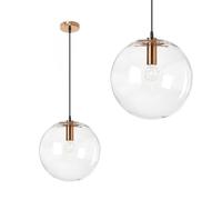 tooLight Lampe à Suspension APP040-1CP Lustre Plafonnier Éclairage de Plafond en métal, verre pour Salon Chambre Cuisine Couloir (or rose)