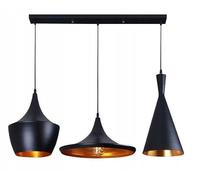 tooLight Lampe à Suspension APP083-3CP Lustre Plafonnier Éclairage de Plafond en métal, verre pour Salon Chambre Cuisine Couloir (noir)