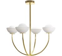 tooLight Lampe à Suspension APP1200-CP Lustre Plafonnier Éclairage de Plafond en verre, métal pour Salon Chambre Cuisine Couloir (Blanc, nuances de jaune et d'or)