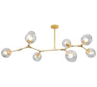 tooLight Lampe à Suspension APP507-7C Lustre Plafonnier Éclairage de Plafond en métal, verre pour Salon Chambre Cuisine Couloir (or)
